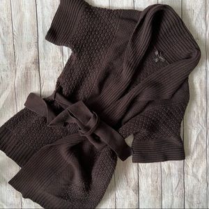 Henri Bendel Short Sleved Wrap Knit Sweater